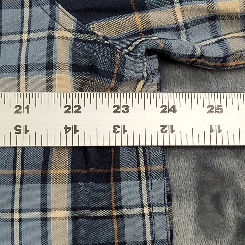 Carhartt Mens Relaxed Fit Plaid Long Sleeve Button Down Shirt Blue Tan Large - Picture 5 of 6